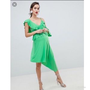 ASOS maternity asymmetrical ruffle dress (Sz16)